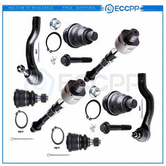 8X Front Lower Upper Ball Joint Inner Outer Tie Rods For 2005-2015 Nissan Xterra 6B93BC-57
