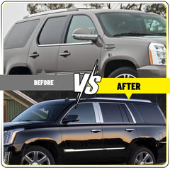 4pcs Set Chrome Pillar Posts For Cadillac Escalade 2007-2014 Door Trim Cover Kit 6B93BC-57