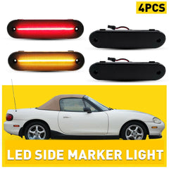 For Mazda Miata MX-5 1990-2005 Car Auto Front Rear LED Side Marker Lights Smoked 6B93BC-57