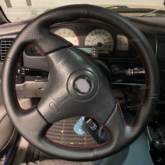 Steering Wheel Wrap For Toyota RAV4 1998-2003 Black Perforated Leather Cover