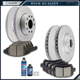Ceramic Brake Pads And Drilled Rotors Front + Rear For 2005-10 Volkswagen Jetta 6B93BC-57