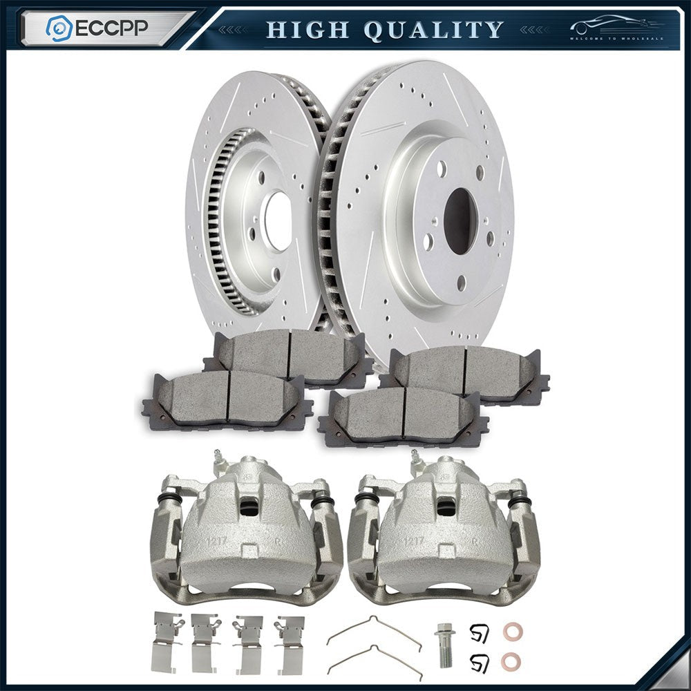 Front Brake Calipers Brake Rotors Brake Pads Set 8Pcs For 2007-2010 Lexus Es350 6B93BC-57