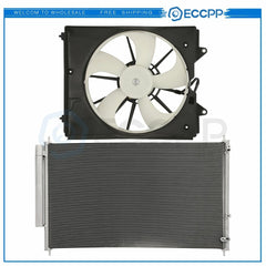 AC Condenser Cooling Fan Kit For 2011 2012 2013-2017 Honda Odyssey 6B93BC-57