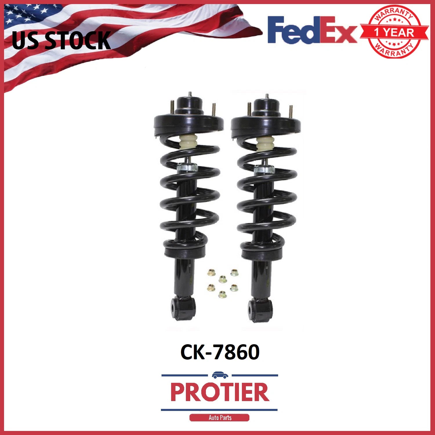 2007-13 Ford Expedition / Lincoln Continental Rear Shock Strut Kit (LH + RH) 6B93BC-57