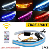 2x 60CM RGB Dream Car Color LED Headlight Strip Light DRL Daytime Running Light 6B93BC-57