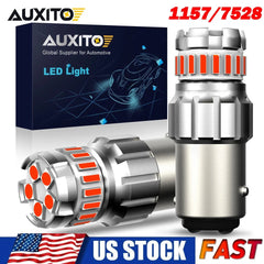 AUXITO LED Brake Tail Signal Light Bulbs 1157 BAY15D Pure Red Super Bright USA AUXITO
