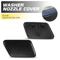 For Volvo S60 2005-2009 Black Pair Front Headlight Washer Jet Spray Cover Cap EA 6B93BC-57
