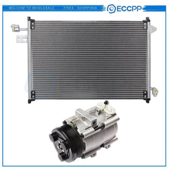 AC Condenser & AC Compressor Cooling Kit For 2005-2006 Ford Mustang 6B93BC-57