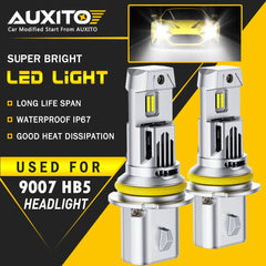 2PC AUXITO 9007 HB5 LED Headlight Super Bright Bulbs Kit HIGH/LOW 6500K White EA AUXITO