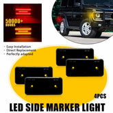 For 99-14 Mercedes W463 G500 G550 Smoked Lens Front Rear LED Side Marker Light A 6B93BC-57