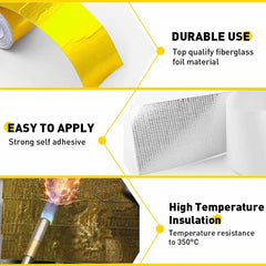Self Adhesive Wrap Tape Fit For Car 1200°f Continuous Heat Reflective Shield 6B93BC-57