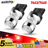 AUXITO Light 7443 7440 LED Brake Tail Turn Signal Bulb Super Bright Red 1-5 Pair AUXITO