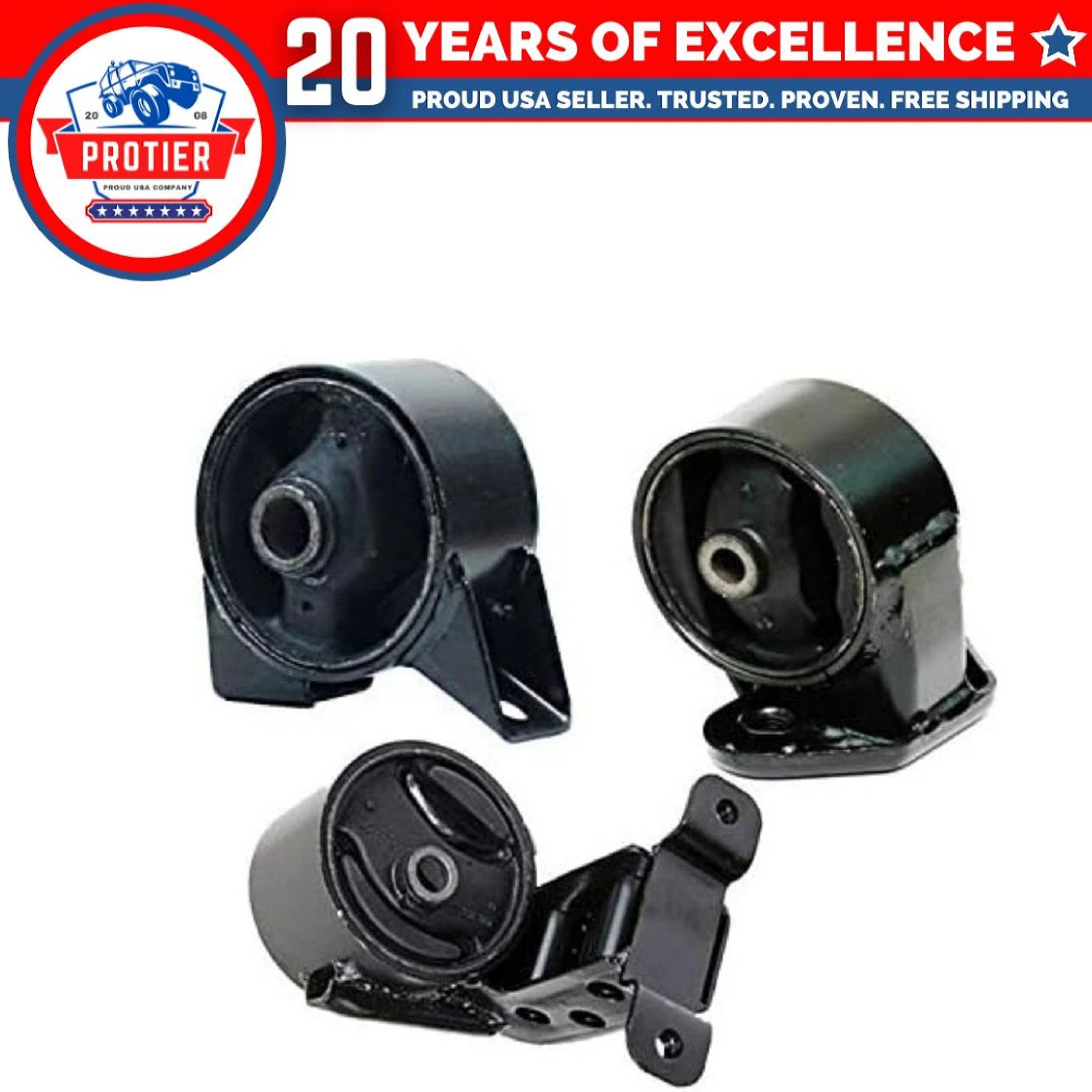 Engine Motor Mount 3PCS Set Fit 2000-2003 Hyundai Accent 1.5L | 8936 8935 8937 6B93BC-57