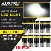 10X AUXITO T10 168 2825 194 LED License Plate Light Bulb 6000K Bright White EOA AUXITO