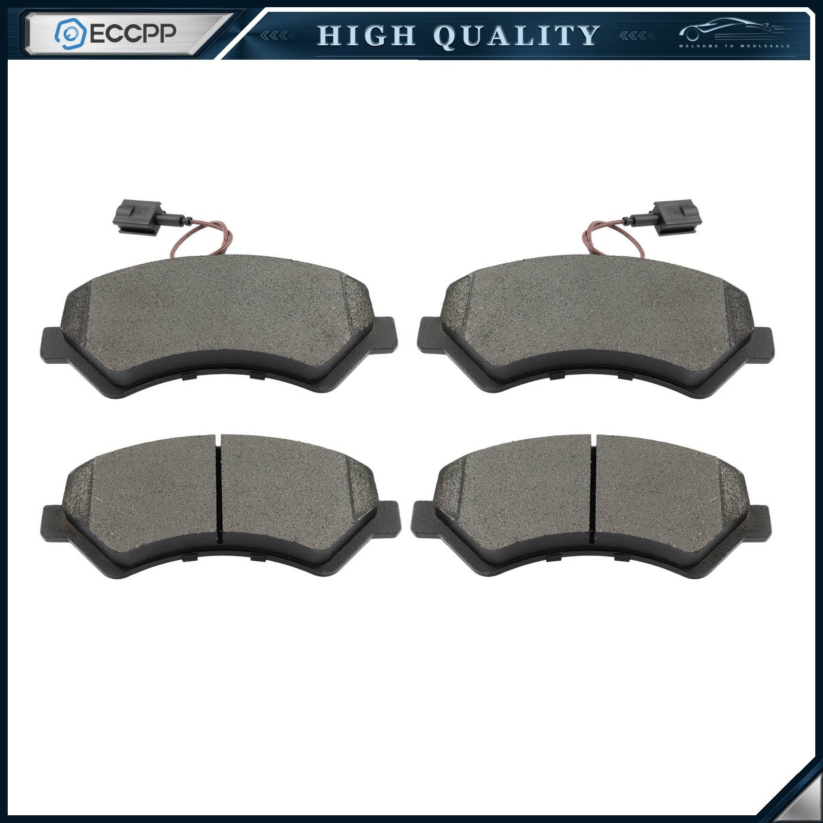 Front Semi-Metallic Brake Pads Fits 2014-2021 Ram ProMaster 1500 2500 3500 6B93BC-57