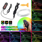 RGB LED Door Dash Ambient Light 4m Optical fiber Neon Strip Lamp RC Remote EOA 6B93BC-57