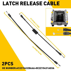 Rear Left Cargo Door Upper&Lower Latch Release Cable Kit for Ford E150 250-450 6B93BC-57