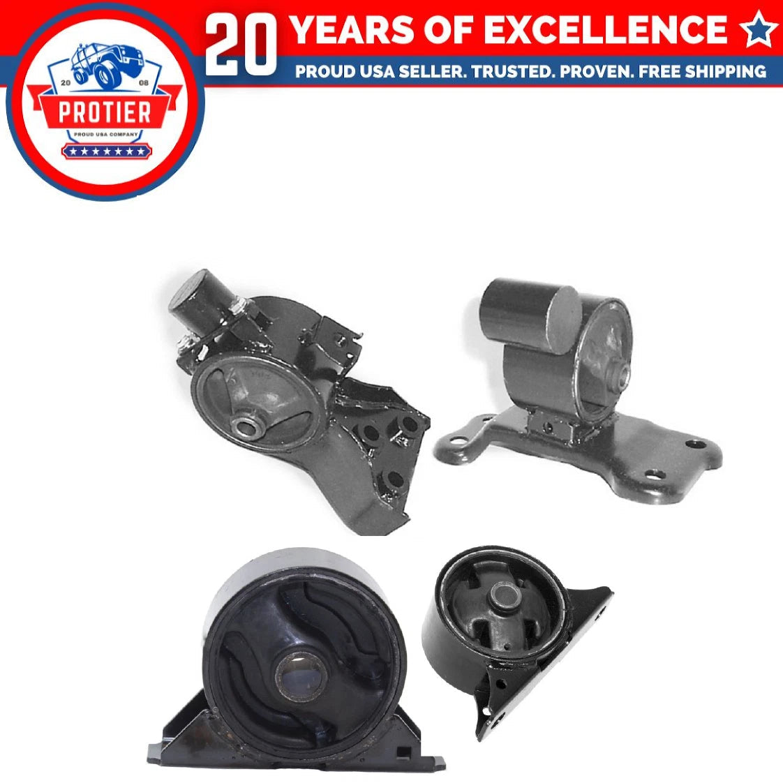 Motor & Trans Mount 4PCS Set for 1997-1998 Mitsubishi Mirage 1.5L for Manual 6B93BC-57