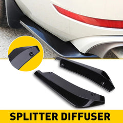Gloss Black Rear Bumper Splitter Diffuser Canards For Audi S3 S4 RS3 RS4 A3 A4 6B93BC-57