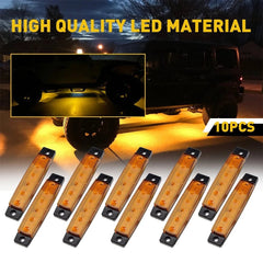 10X Amber LED 6 12V Side Marker Lights Indicators for Truck Trailer Bus Lorry EA 6B93BC-57