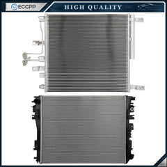Aluminum Radiator & AC Condenser Cooling Kit For 2014 2015 2016-2018 Ram 1500 6B93BC-57