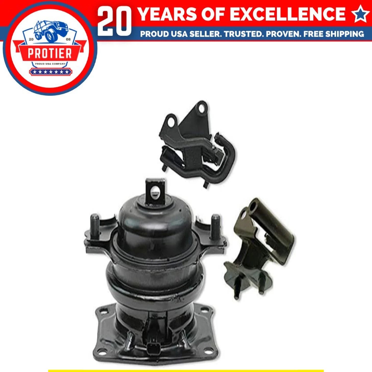 Fits 2007 Honda Odyssey 3.5L i-VTEC AUTO Rear Motor & Trans Mount Set 3pc : 6B93BC-57