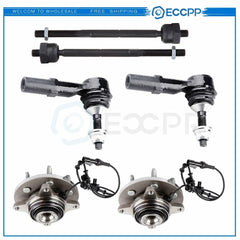 6PCS Front Wheel Bearing Hub Tie Rod Fits 2003-2006 Ford & Lincoln Navigator 4WD 6B93BC-57
