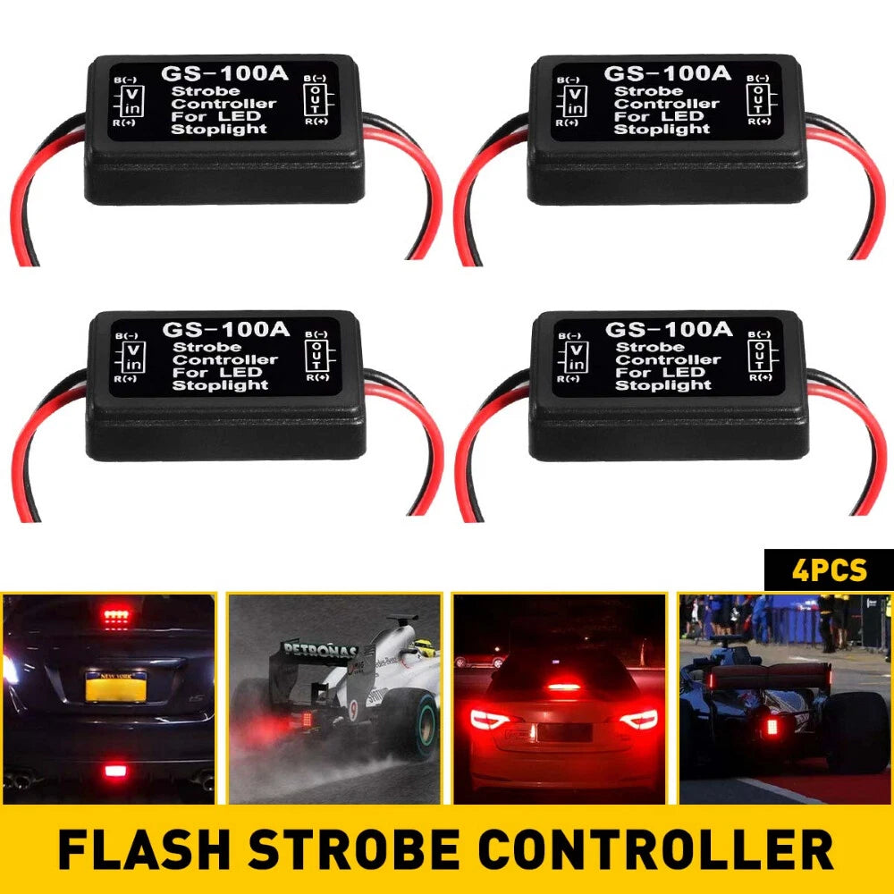4 PCS Flash Strobe Controller Box Flasher Module for LED Brake Tail Stop Light 6B93BC-57
