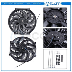 Radiator Condenser Cooling Fan 14" Inch Universal For 2006 2007-2011 Acura CSX