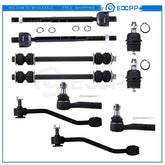 10PCS Front Rear Sway Bars Ball Joints Tie Rods Set Fits 98-01 Mazda B3000 B4000 6B93BC-57