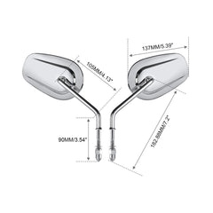 Chrome Rearview Side Mirrors For Harley Davidson Touring Road King Electra Glide