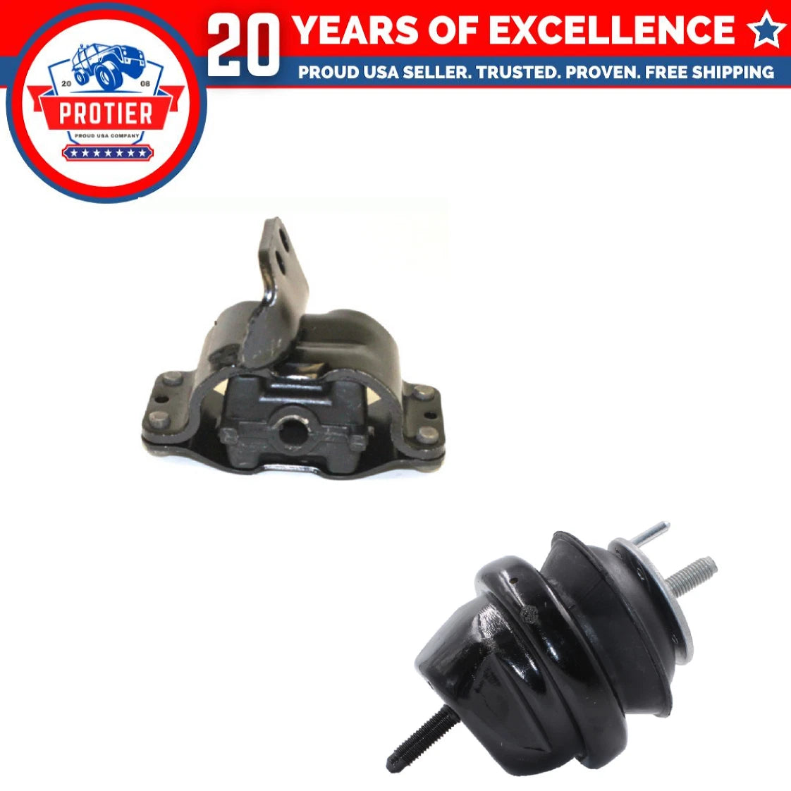 Front & Rear Right Motor Mount Set 2PCS for 1999 - 2003 Ford Windstar 3.8L 6B93BC-57