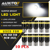 10 PC AUXITO CANBUS 24-SMD T10 HID White LED Light Bulbs 194 168 175 W5W 2825 EA AUXITO