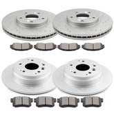 For 2004 - 2008 Acura TL Front and Rear Drilled Rotors Ceramic Brake Pads Base KOEEP
