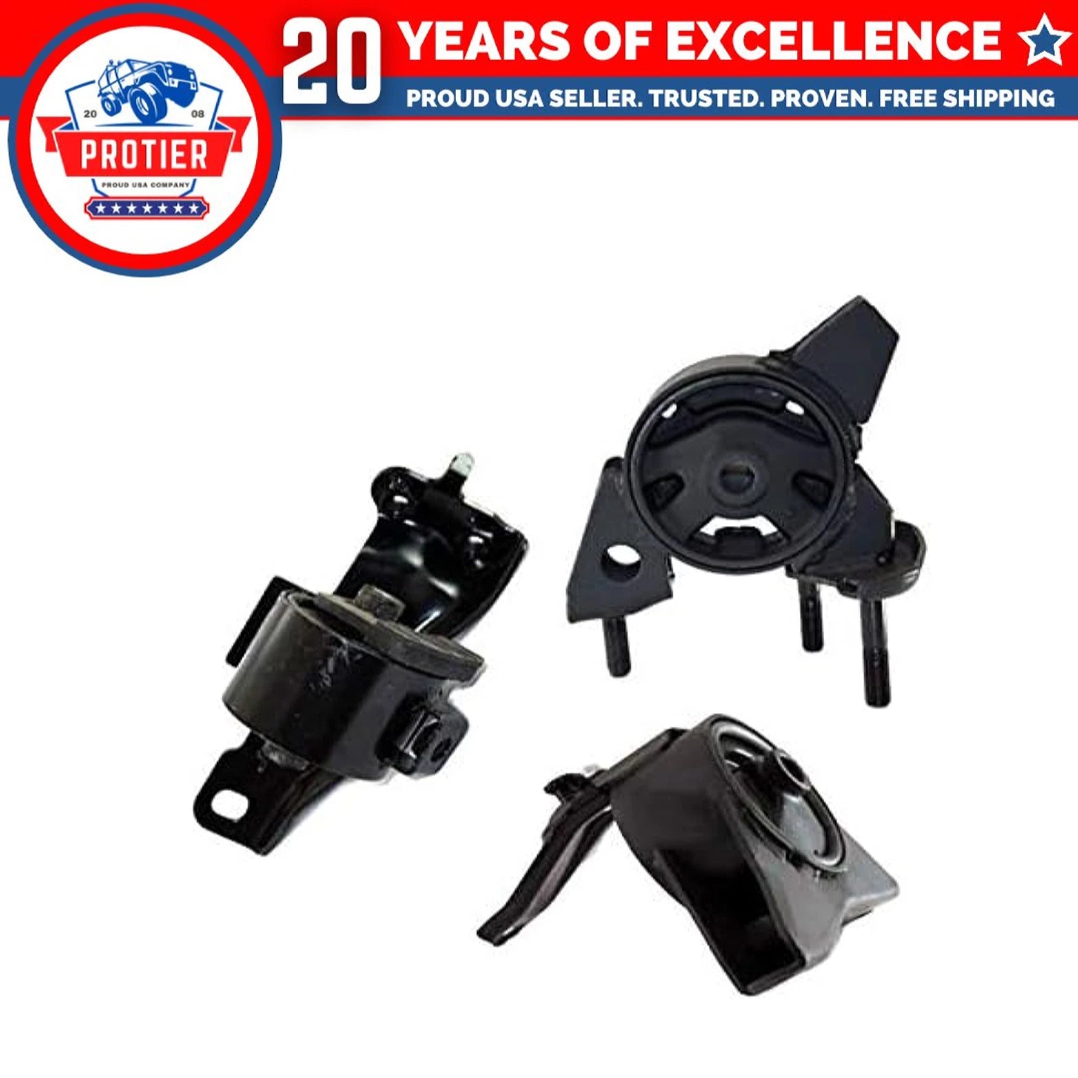 Fits 1993-1997 Toyota Corolla 1.6L/1.8L MANUAL Front RT/Rear/Trans Mount 3PCS : 6B93BC-57