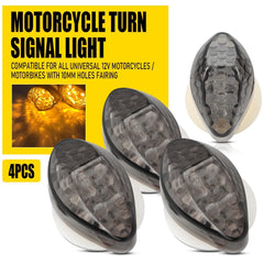 4PCS LED Motorcycle Turn Signal Indicator Smoked Amber Blinker Light Universal A 6B93BC-57