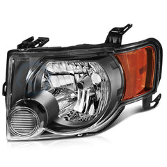 Pair Kit Halogon Headlights Assembly For 2008-2012 Ford Escape Black Amber 6B93BC-57
