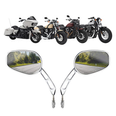 Chrome Rear-View Mirrors For Harley Road Street Glide Sportster Dyna Softail FL