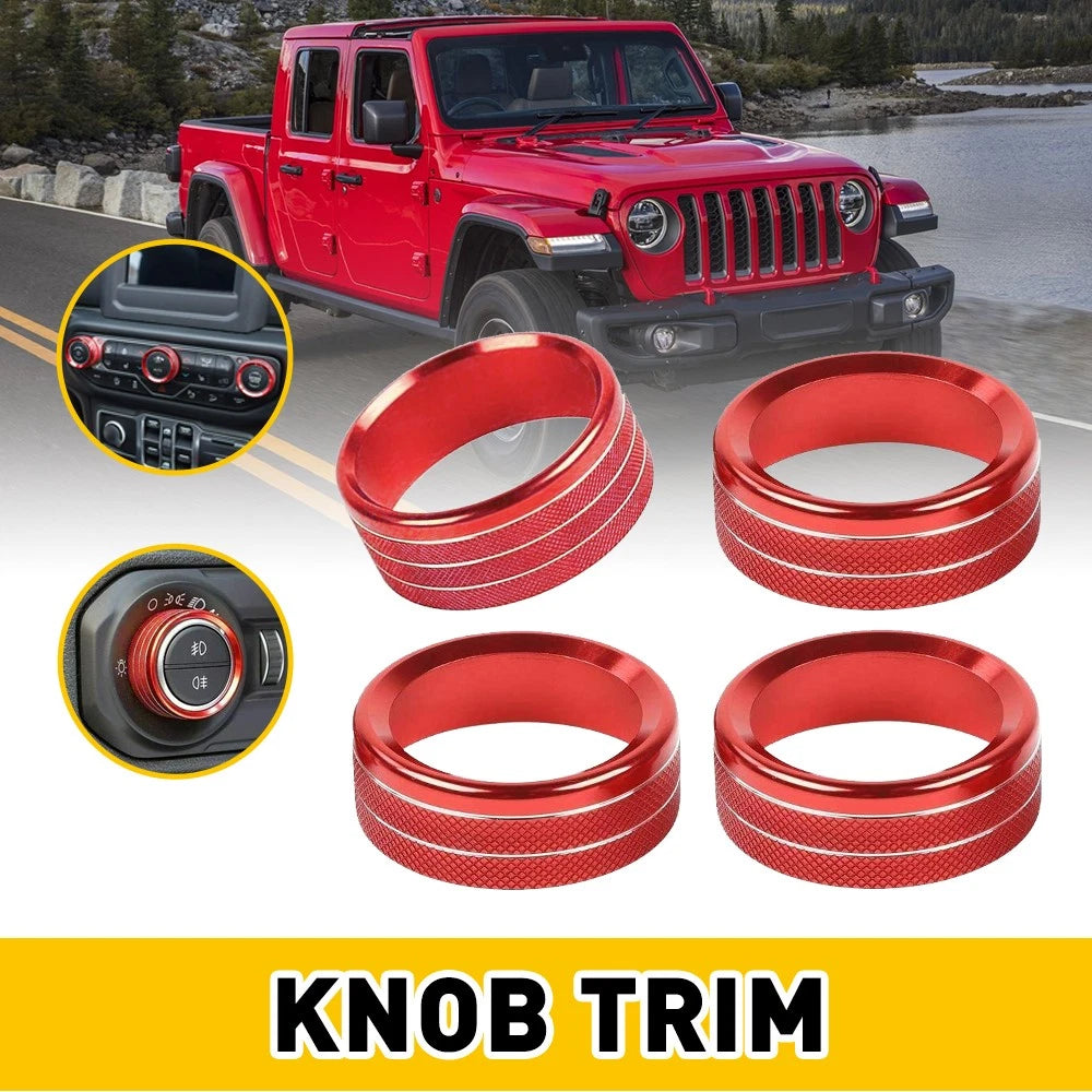 AIR CONDITIONER HEADLIGHT RADIO SWITCH KNOB TRIM COVER FOR 20-23 JEEP GLADIATOR 6B93BC-57