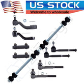 10pcs Front Tie Rod Ends Sway Bars For GMC K1500 K2500 Yukon Chevrolet Tahoe 6B93BC-57