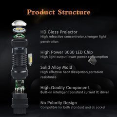 2X AUXITO 3157 3156 3057 Brake stop Tail Light Bulb Super Red LED 14K For GMC EA AUXITO