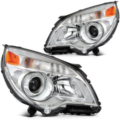 ECCPP Headlights Assembly For Chevrolet Equinox 2010-2015 Pair Kit Chrome Amber 6B93BC-57