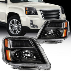 ECCPP Headlights Assembly For GMC Terrain 2.4L 3.0L 3.6L 2010-2015 Pair Black 6B93BC-57