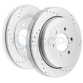 Rear Discs Brake Rotors For 2007 2008 -2018 Lincoln Navigator Drilled Slotted