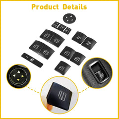 14X Car Front Door Armrest Window Switch Button Cover Set Trim For Mercedes-Benz 6B93BC-57