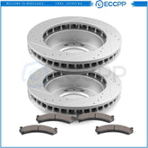 Front Brake Rotors Metallic Pads For 01-10 GMC Sierra 2500 3500 Chevy Silverado