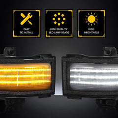 Pair Smoked Led Sequential Tow Mirror Signal Light Lamp For 2015-2022 Ford F-150 6B93BC-57