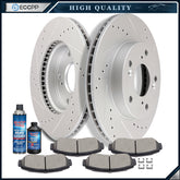 Front Ceramic Brake Pads And Rotors For 2015 Honda Civic Drilled+Slotted 6B93BC-57