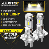 AUXITO Super Headlight Bright H7 LED Bulbs High Beam Cool White Kit 60W 40000LM AUXITO