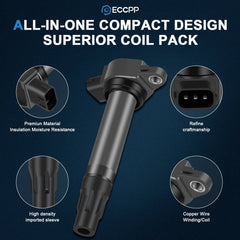 ECCPP 4 Ignition Coils For 09-17 Lancer 2.4L 07-16 Outlander 3.0L ECCPP